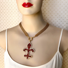 Load image into Gallery viewer, Fleur-de-Lis reimagined vintage necklace