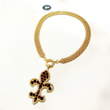 Load image into Gallery viewer, Fleur-de-Lis reimagined vintage necklace