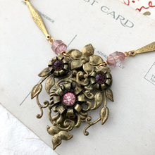 Load image into Gallery viewer, Rambling Rose - reimagined vintage necklace
