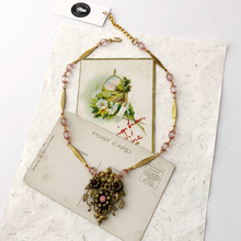 Load image into Gallery viewer, Rambling Rose - reimagined vintage necklace
