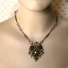 Load image into Gallery viewer, Rambling Rose - reimagined vintage necklace
