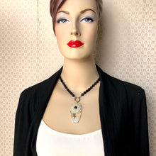 Load image into Gallery viewer, mannequin wearing a necklace with vintage rhinestone hot air balloon pendant
