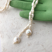 Load image into Gallery viewer, detail of freshwater pearl wrap necklace 
