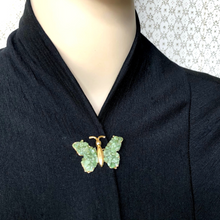 Load image into Gallery viewer, Reimagined Jade Butterfly brooch
